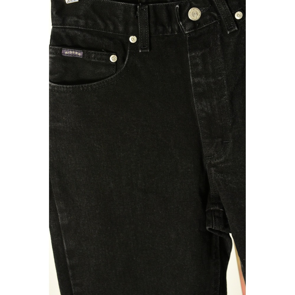 90s Vintage Black High Waist Tapered Leg Jeans Womens 2 Black Riders Denim Long - Picture 6 of 9